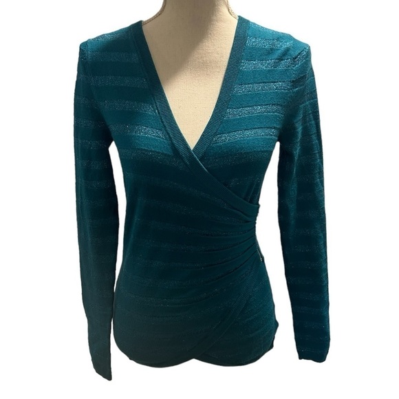 {Guess} Teal V-Neck Sweater - Picture 1 of 4